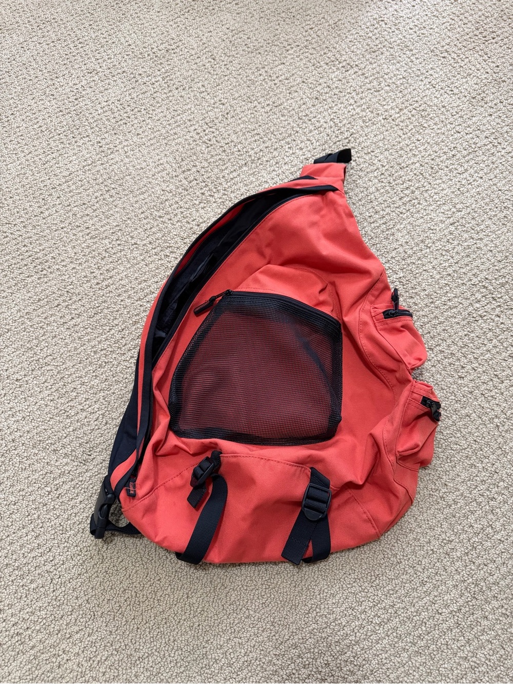 Vintage Y2K Gap Crossbody Padded Messenger Sling Bag Backpack Orange Black